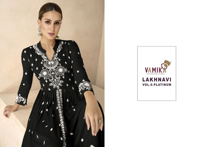 Lakhnavi Vol 6 Platinum By Vamika Designer Heavy Readymade Suits Wholesale Shop In Surat
